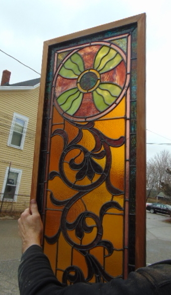 Antique Double Hung Stained Glass Windows