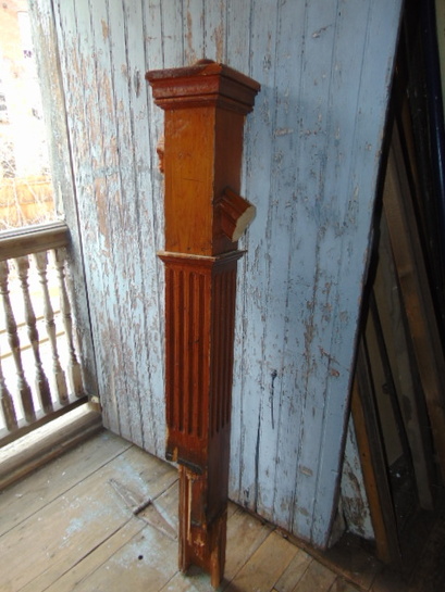 Large Ornate Victorian Walnut Newel Post