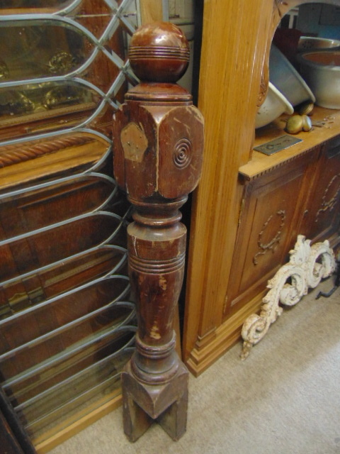 Antique Gothic Asymmetrical Newel Post