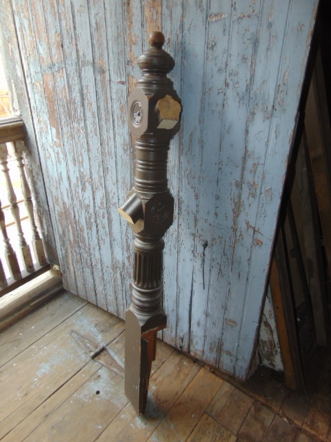 Carved Floral Design Newel Post