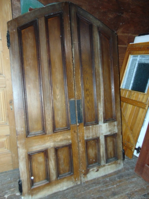 Antique Salvaged Gothic Peaked Double Doors