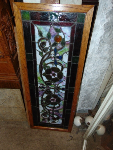 Architectural Stained Glass Floral Window