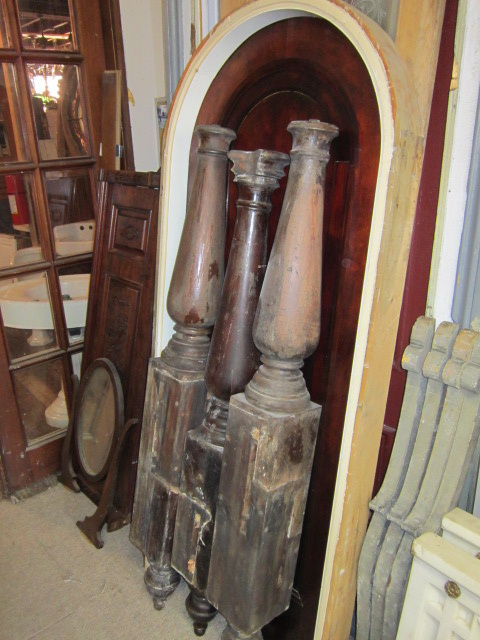 Set of 3 Huge Mahogany Newel Posts