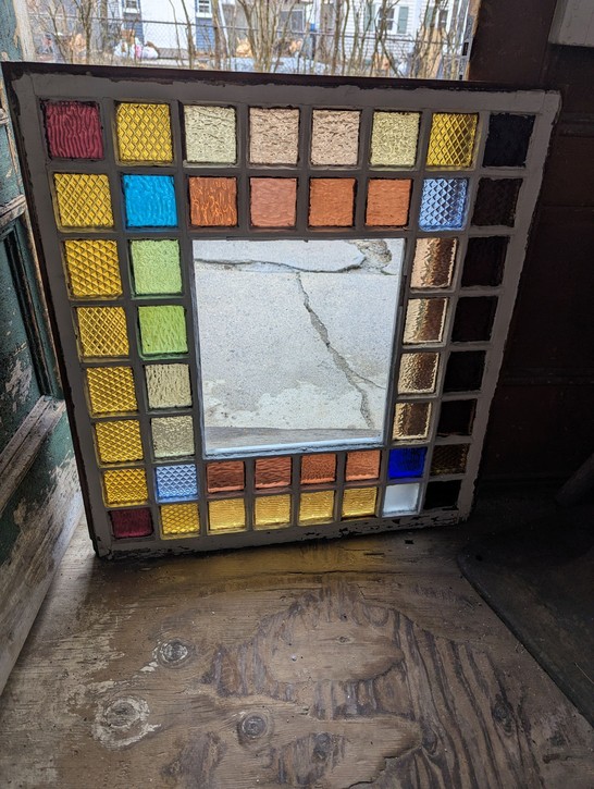 Antique Leaded Glass Cabinet Doors