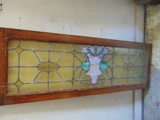 Early Leaded Glass Transom Eagle Decoration Salvage Antique