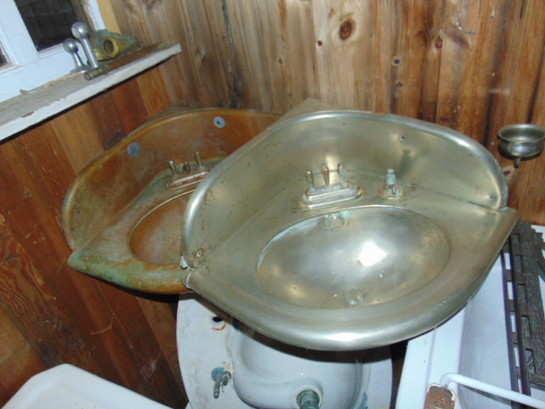 Folding Metal Sink Basin Antique Salvage