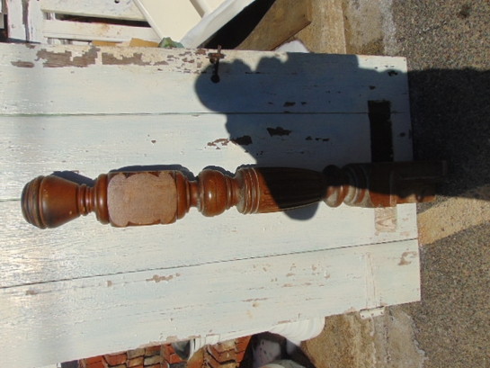 Large Antique Stripped Oak Newl Post Victorian