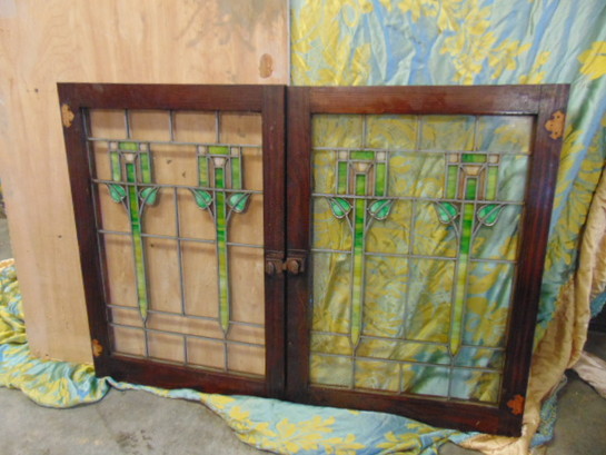 Architectural Stained Glass Floral Window