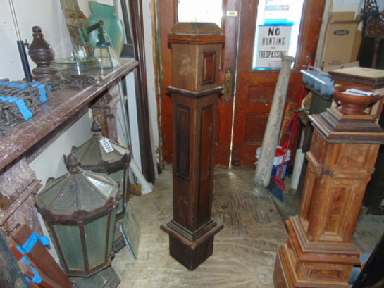 Antique Quartered Oak Newel Post Pair