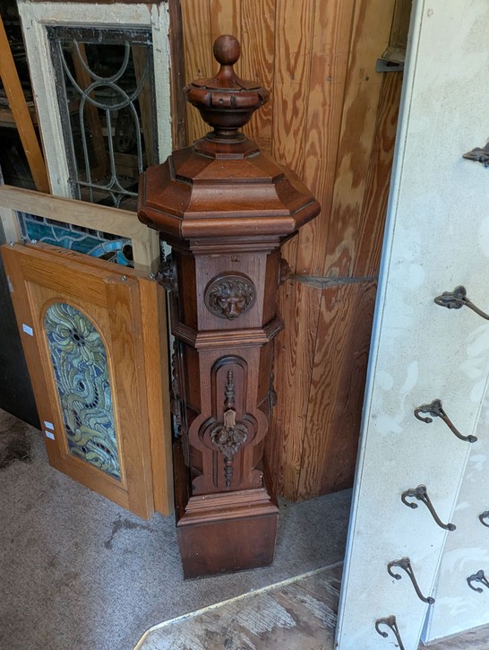 Vintage Walnut Turned Newel Post